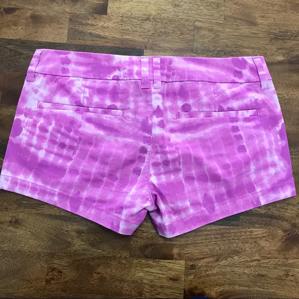 NWOT American Eagle Shortie Shorts Tie Dye 4 purple pink white - Picture 2 of 8